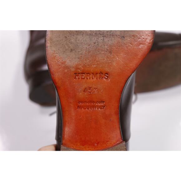 Hermes Paris Mens Brown Captoe Ankle Combat Boots Eu 43.5 - US 10.5 - Picture 10 of 12